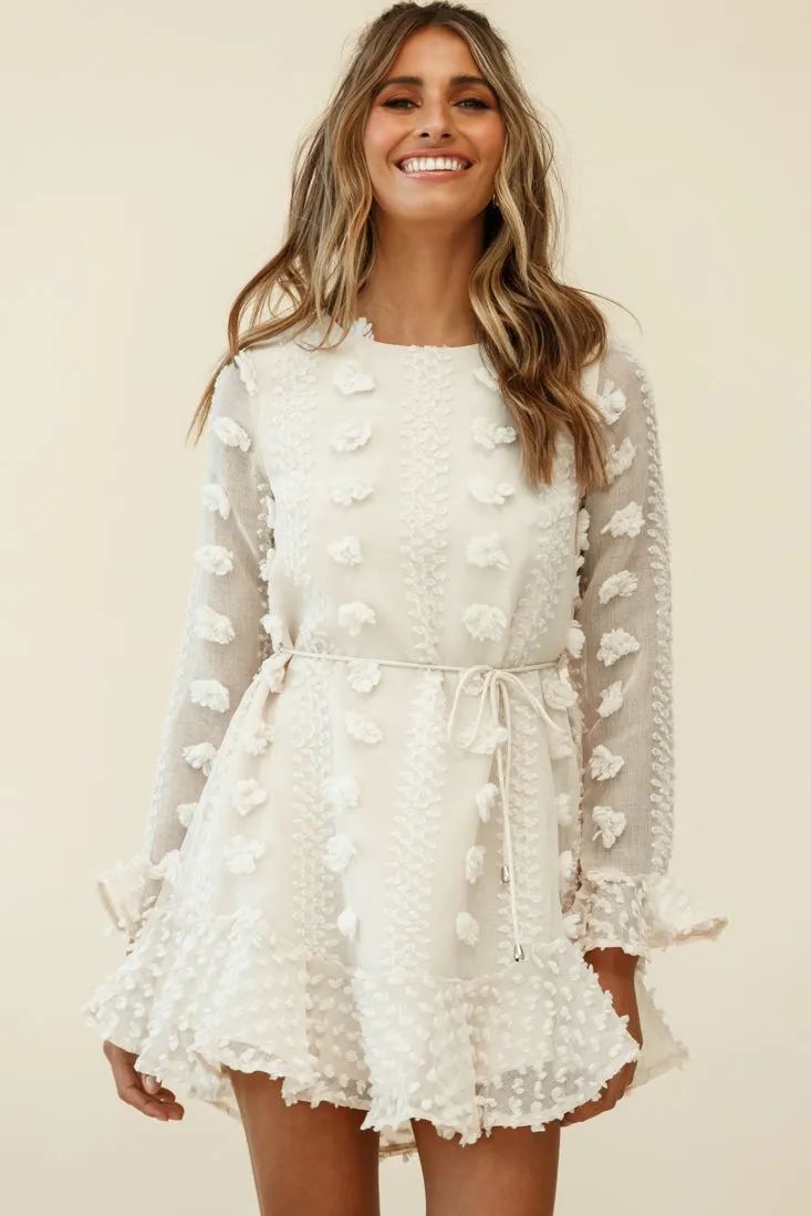 Montville Long Sleeve Embellished Dress Beige