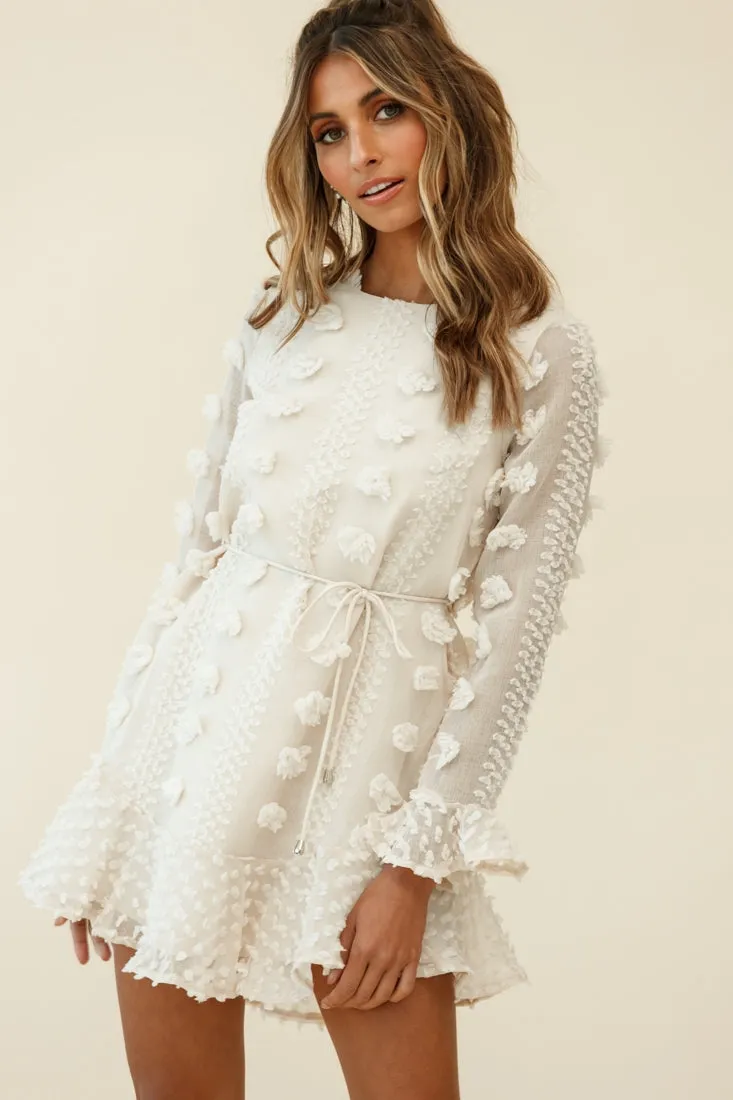 Montville Long Sleeve Embellished Dress Beige