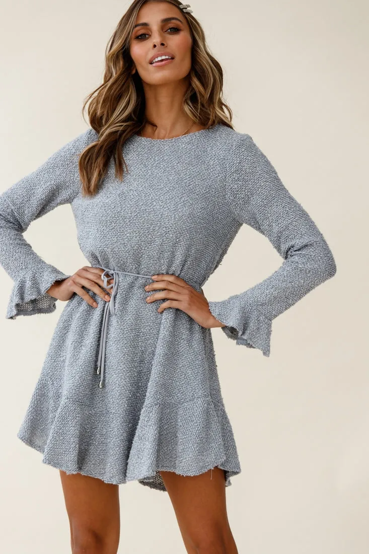 Montville Long Sleeve Knit Dress Grey