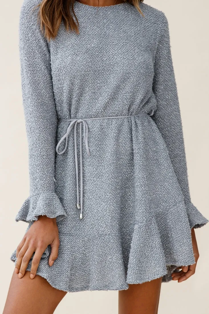 Montville Long Sleeve Knit Dress Grey