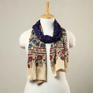 Multicolor - Kutch Bandhani Tie-Dye Ajrakh Block Printed Modal Silk Stole 03