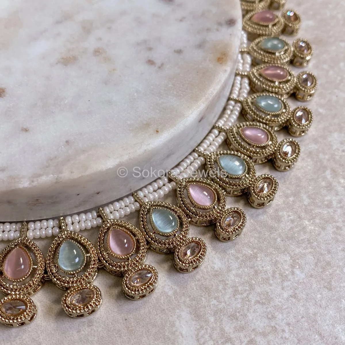 Naveena Necklace set - Pastels