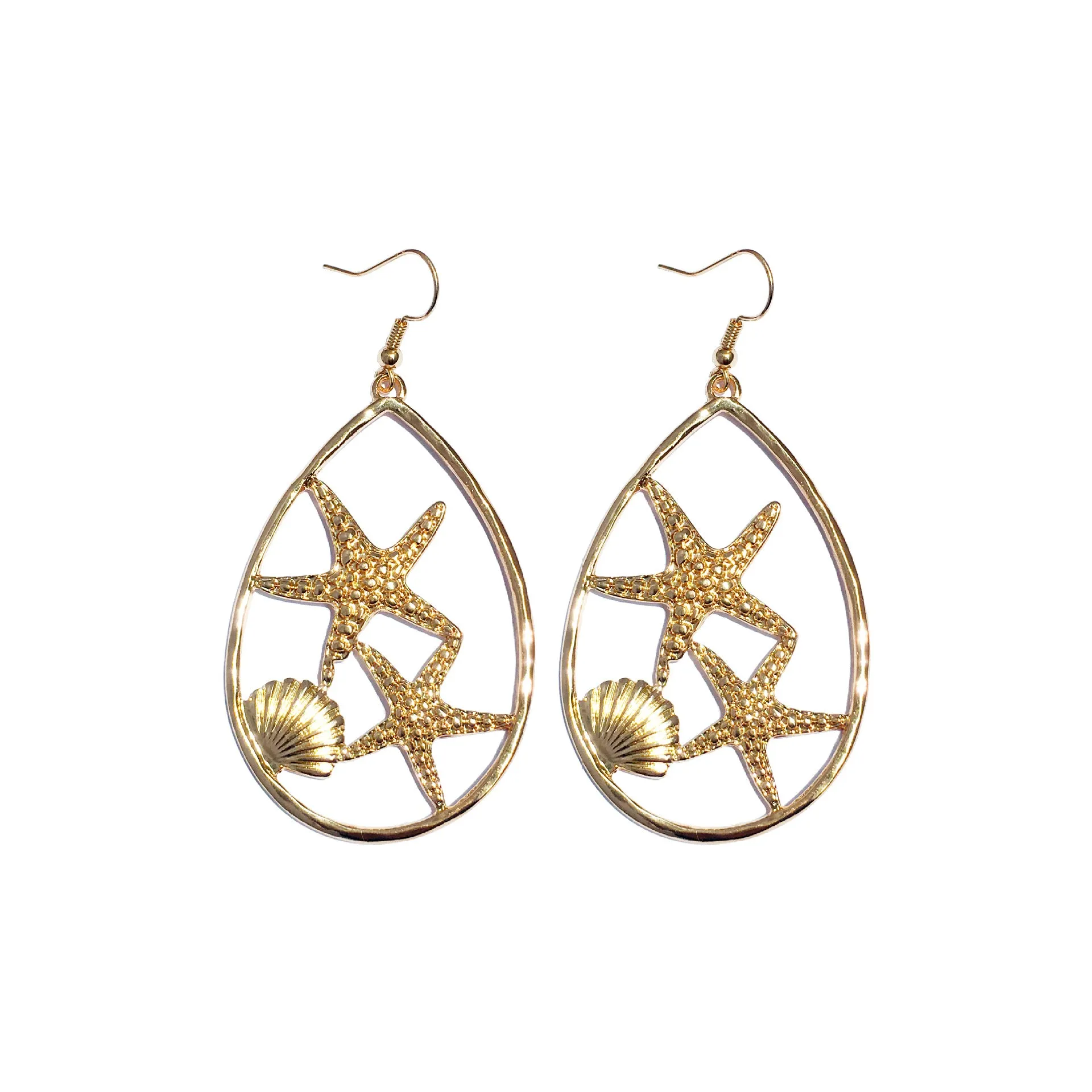 Oceanic Delight Metal Drop Earrings - Vienna Verve Collection