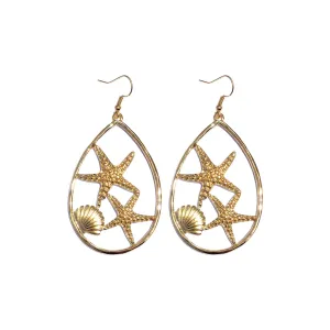 Oceanic Delight Metal Drop Earrings - Vienna Verve Collection