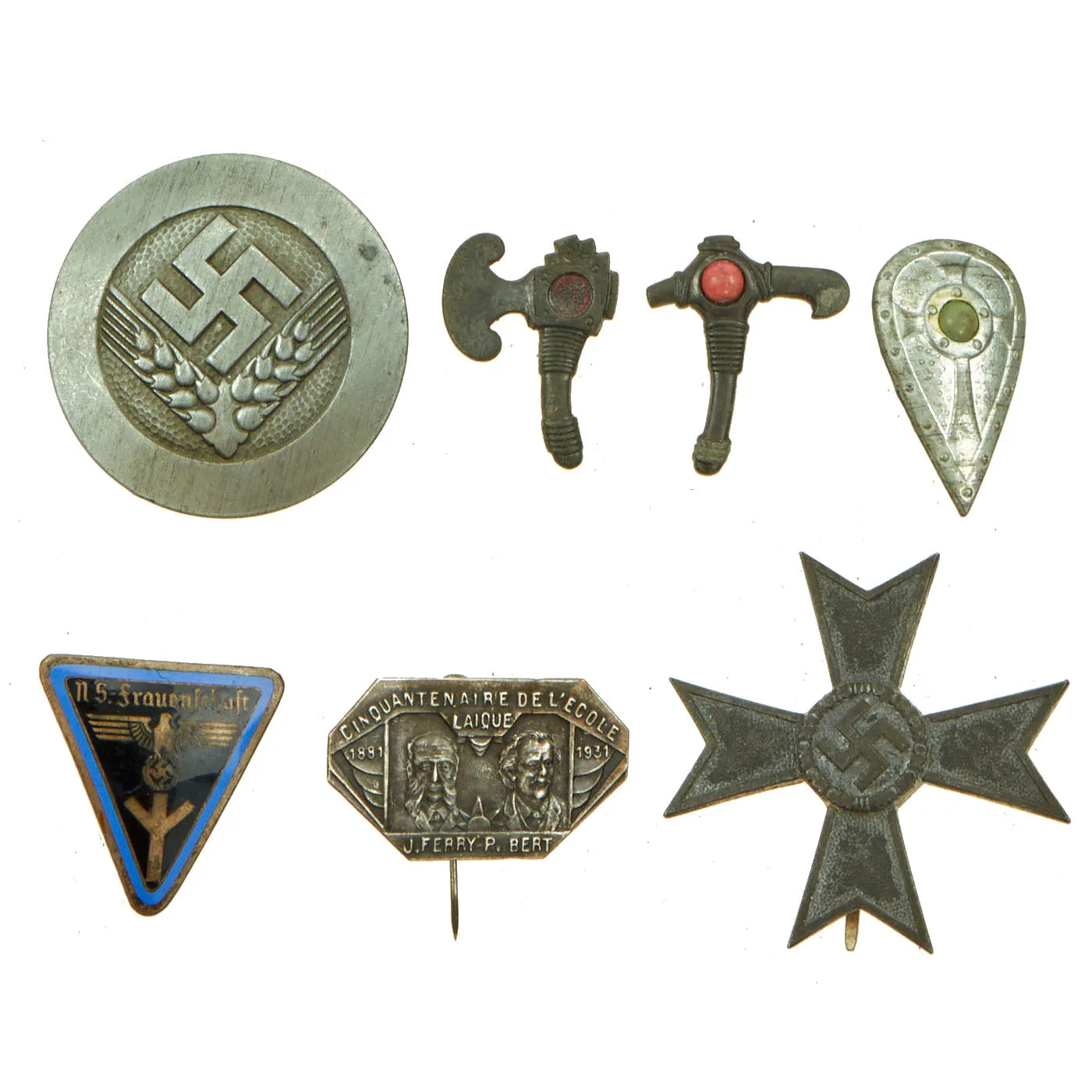 Original German WWII Medal and Insignia Lot - 7 Items