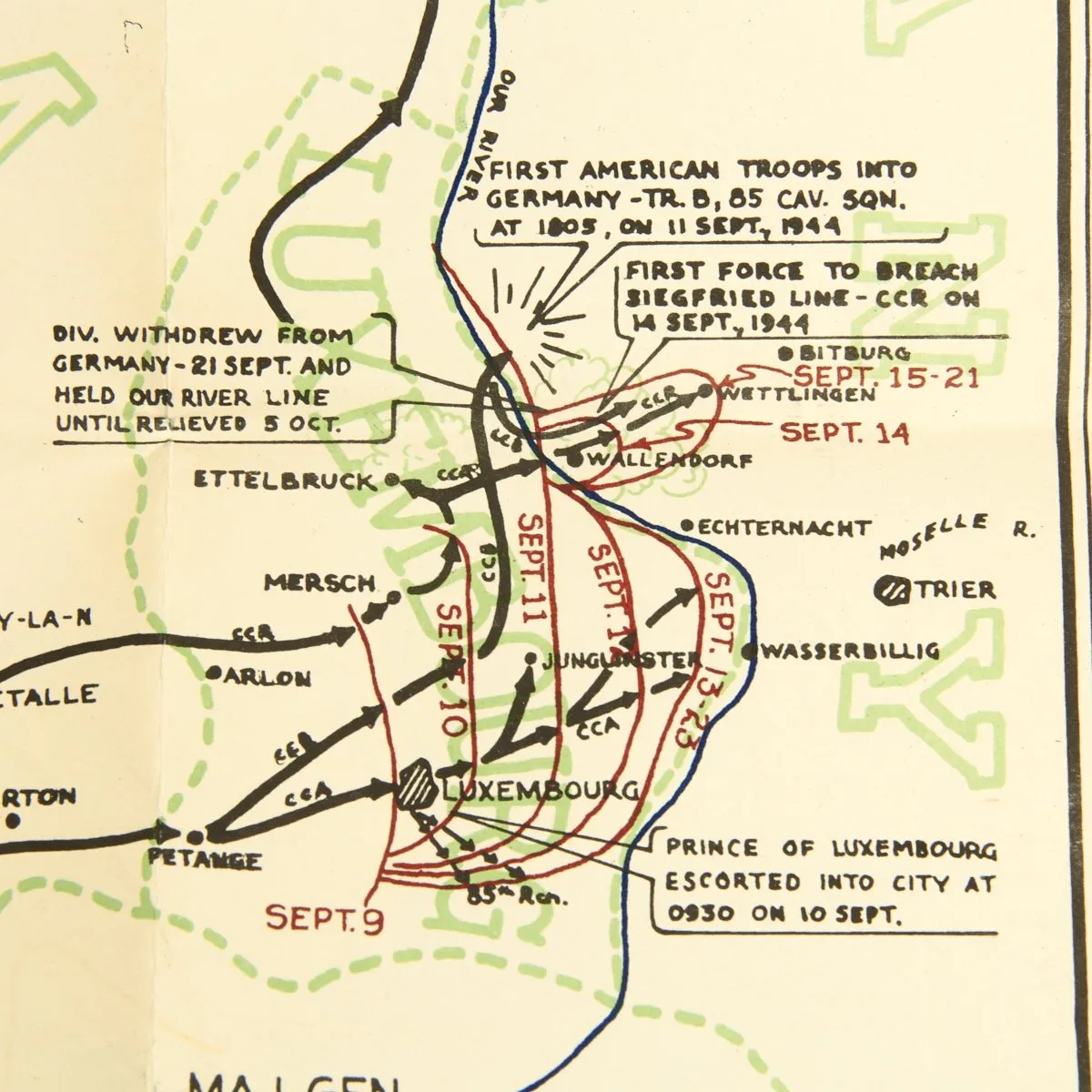 Original U.S. WWII 5th Armored Division Named Grouping - Wounded In Action