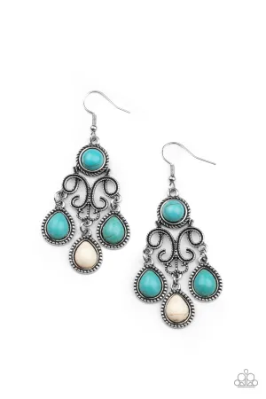 Paparazzi Canyon Chandelier - Multi Blue White Earrings