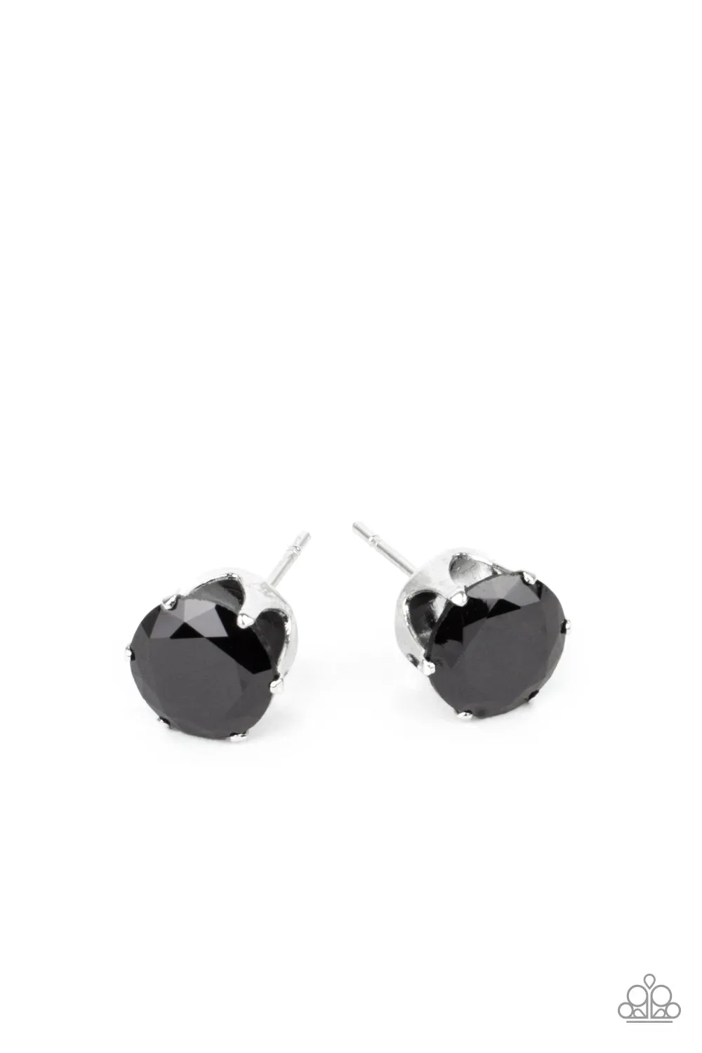 Paparazzi Earrings ~ Modest Motivation - Black Post Studs