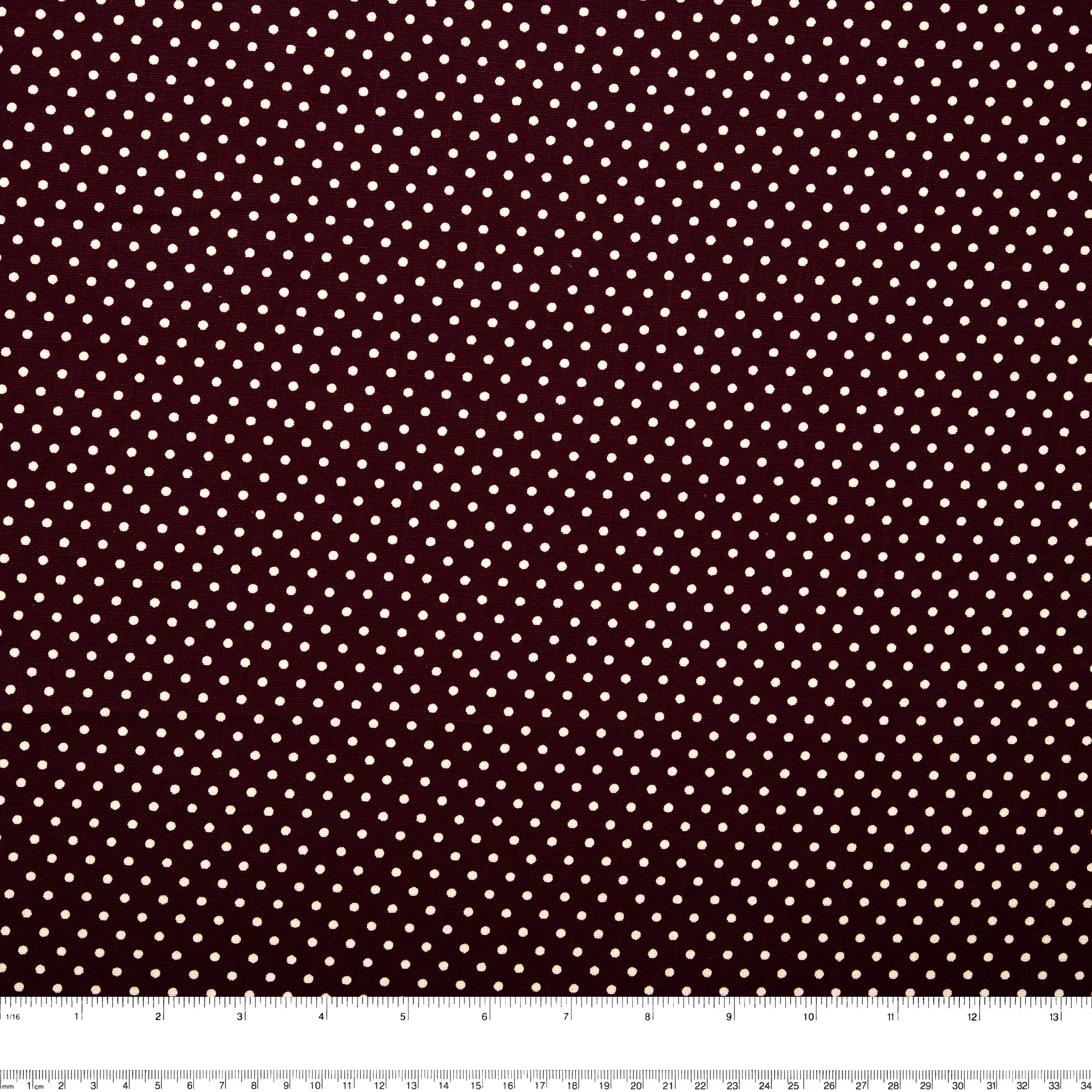 Printed Craft Canvas - TIC-TAC-TOE - Polka dots - Maroon