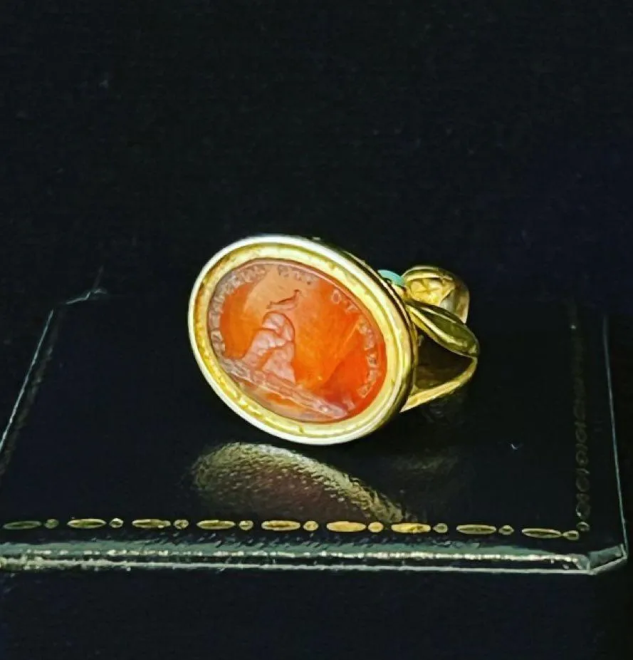 RARE Victorian Miniature Carnelian and Turquoise Fob Seal