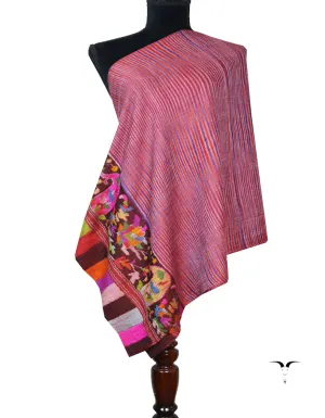 red Striped kani Pashmina Stole 7793