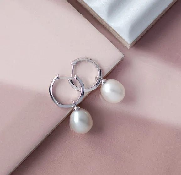 Revival Astoria Pearl Drop Hoop Earrings