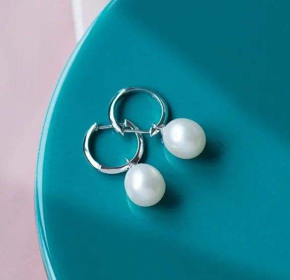 Revival Astoria Pearl Drop Hoop Earrings