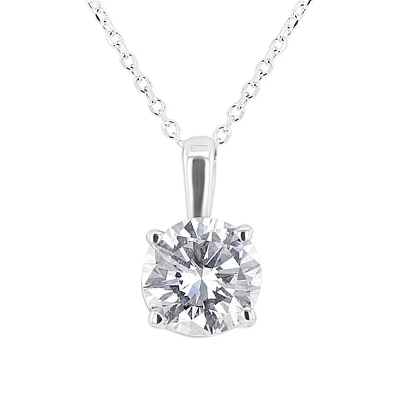 Round Solitaire Diamond Necklace 1ct