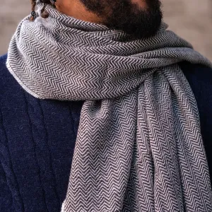 Sample Sale: Alpaca Herringbone Stole Charcoal