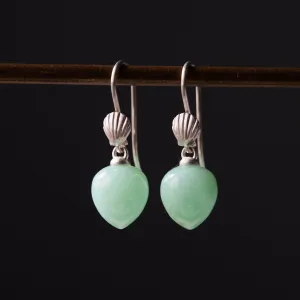 Sea Foam   Shells Chrysoprase Ruthie B. Earrings