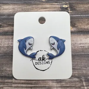 Shark Week Shark Stud Plastic Stud Earrings