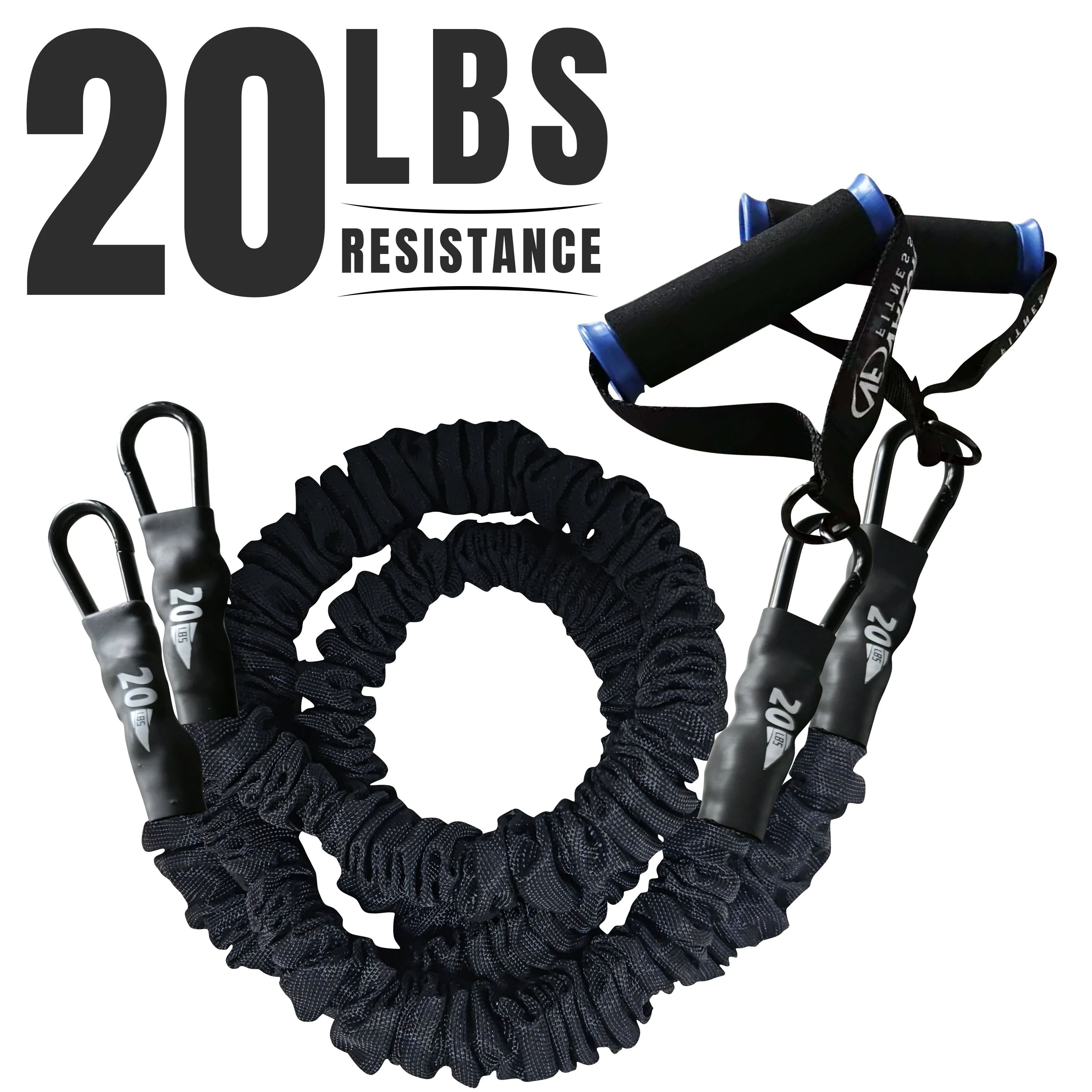 Short Resistance Bands with Handles (Multiple Sizes)