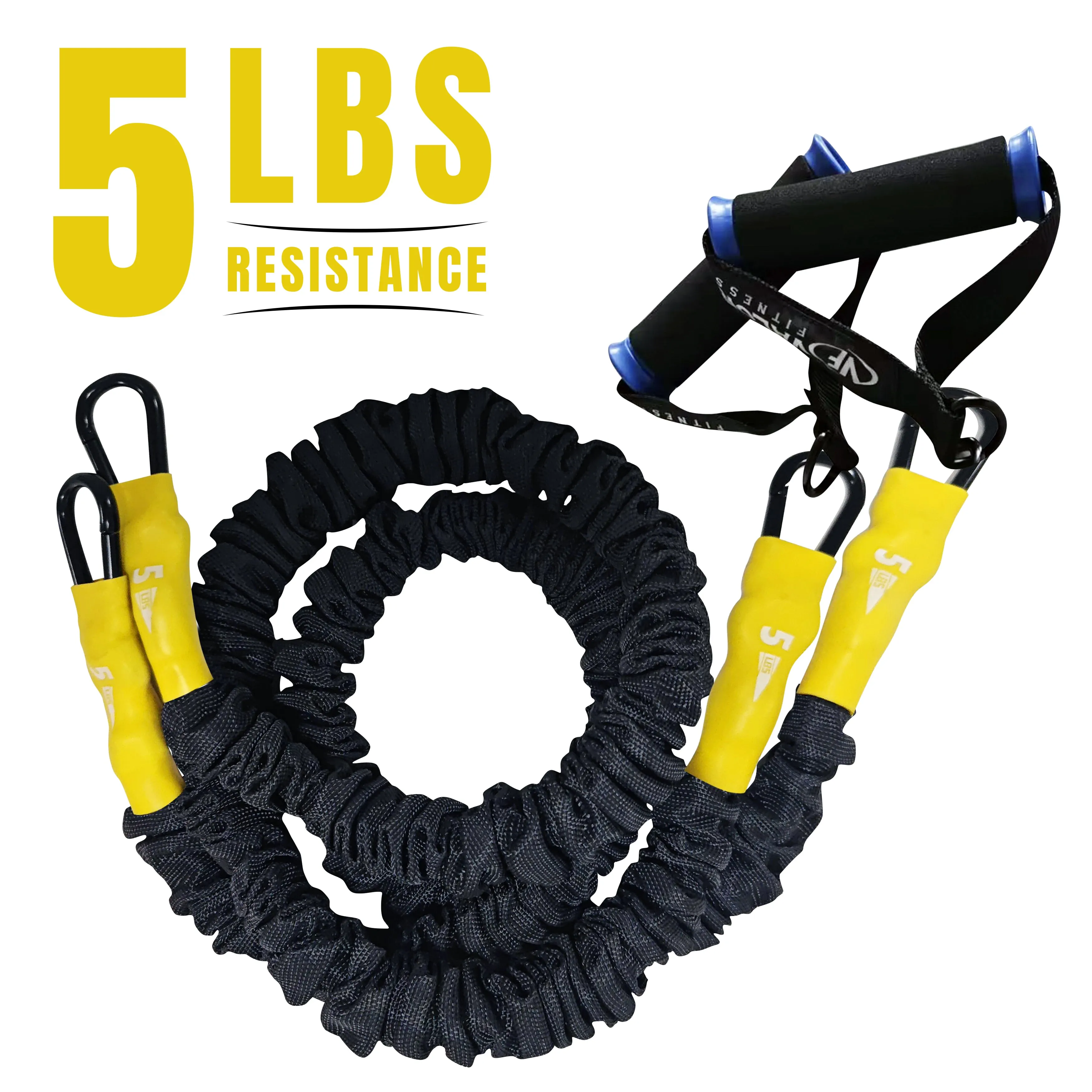 Short Resistance Bands with Handles (Multiple Sizes)