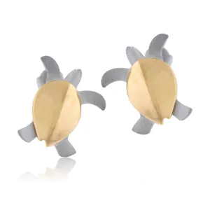 Silver Turtle Post Earrings