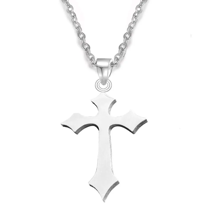 SISSLIA Vintage Cross Pendant Necklace For Women Men Gothic Sliver Grunge Male Cool Street Style Necklaces Chains Jewelry