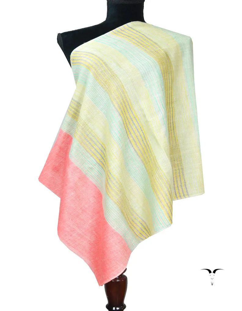 Tri-color striped pashmina stole 8043