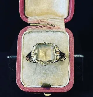 Victorian 15ct Smoky Quartz Shield Ring