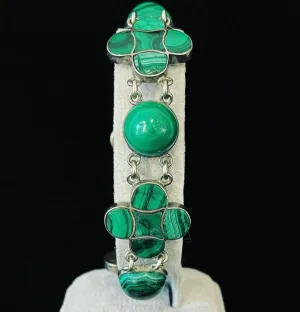 Victorian Malachite Four Leaf Clover Bracelet