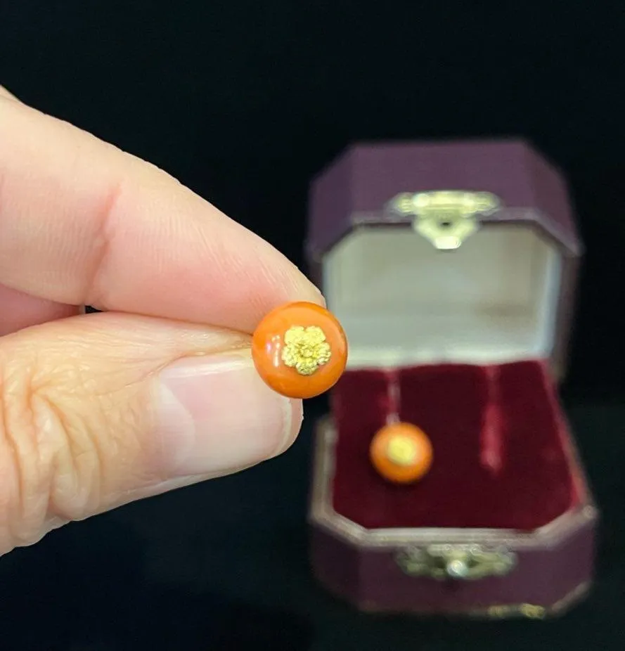 Victorian Natural Coral Stud Earrings