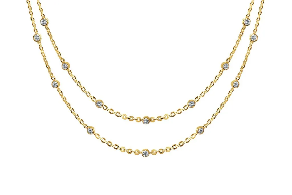 Yellow Gold Celeste Bezel Necklace