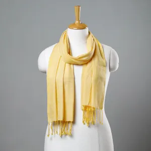 Yellow - Mangalagiri Cotton Handloom Stole with Tassels